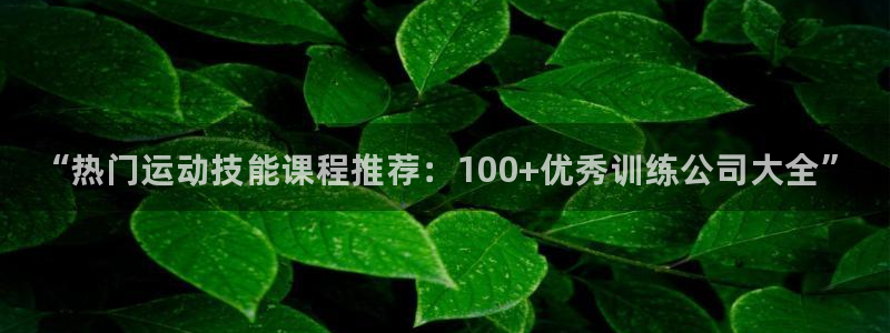 尊龙软件下载：“热门运动技能课程推荐：100+优秀训练公司大